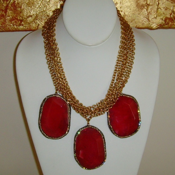 Gold-Tone and Lucite Multi-Strand Necklace - Picture 6 of 14